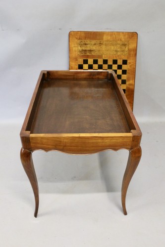 Games Table With Removable And Reversible Checkerboard Top  - 