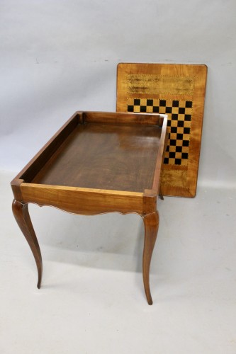 Games Table With Removable And Reversible Checkerboard Top  - 
