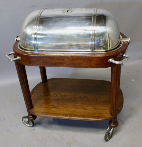 Antiquités - Table roulante Art Déco,  argenterie de la Maison Renaud et J Clermont à Genève