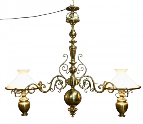 Very large Napoléon III brass billiard hanger
