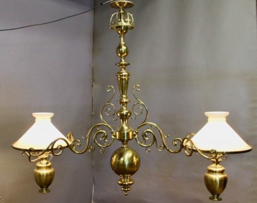 Very large Napoléon III brass billiard hanger - Lighting Style Napoléon III