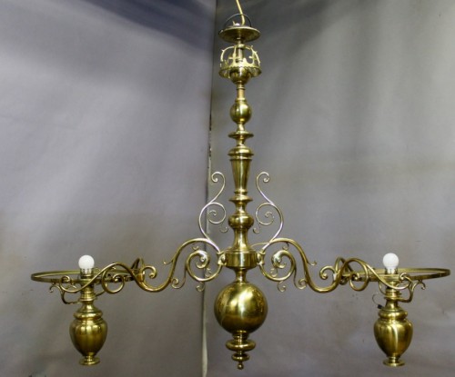 Lighting  - Very large Napoléon III brass billiard hanger