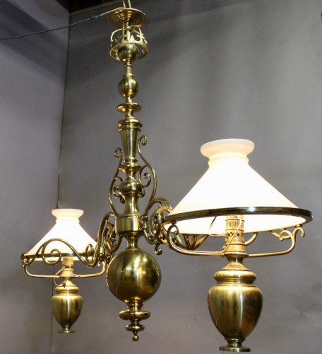 19th century - Very large Napoléon III brass billiard hanger