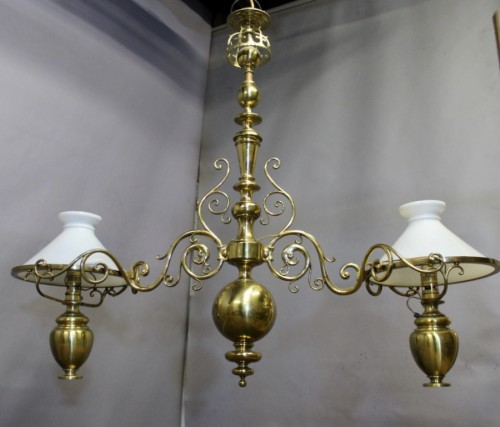 Antiquités - Very large Napoléon III brass billiard hanger