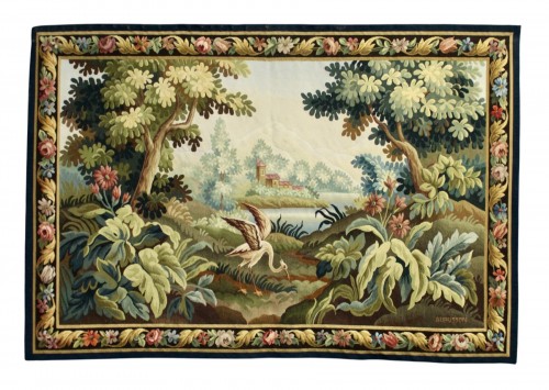 Verdure oiseau - - Aubusson Tapestry, 20th Century