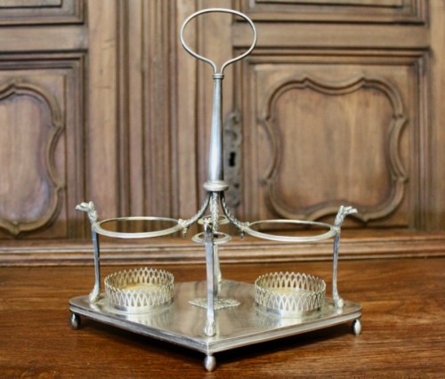 Serviteur de table huilier et vinaigrier en argent massif d'époque Empire - Jean-Yves Buhard