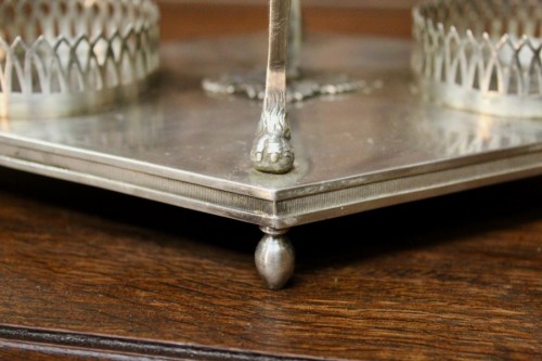 Empire - Serviteur de table huilier et vinaigrier en argent massif d'époque Empire