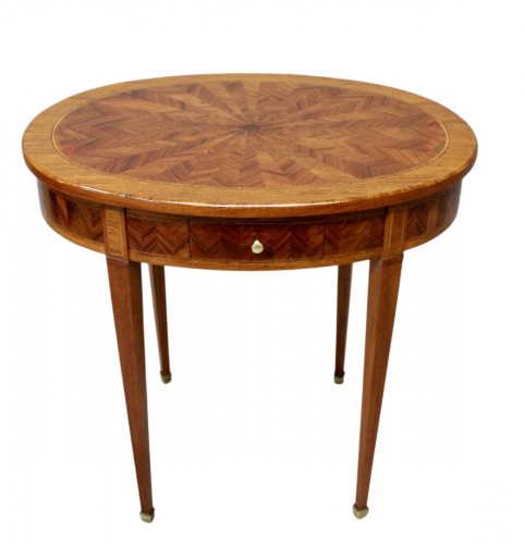 Table Guéridon Louis XVI en marqueterie