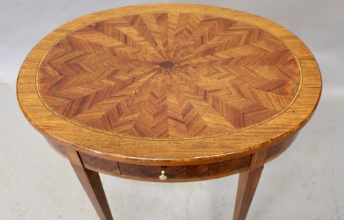 Mobilier Table & Guéridon - Table Guéridon Louis XVI en marqueterie