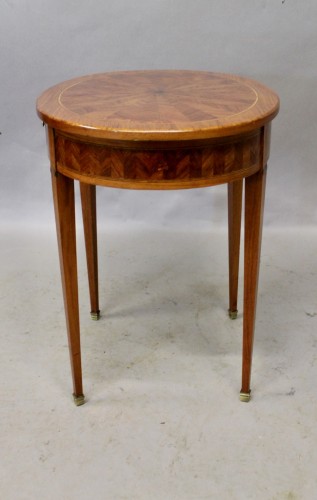 Louis XVI - Table Guéridon Louis XVI en marqueterie