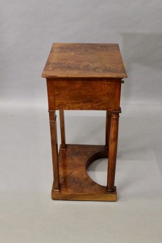 Empire - Travailleuse époque Empire en ronce de noyer