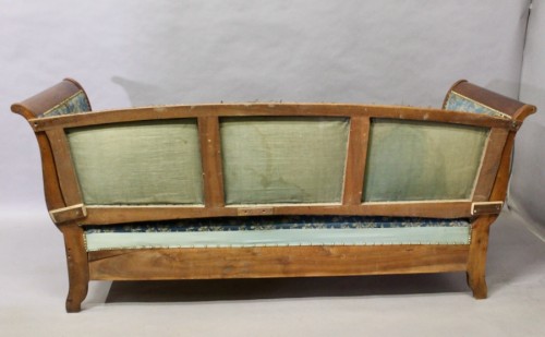 Restauration - Charles X - 19th Century Mahogany Bench