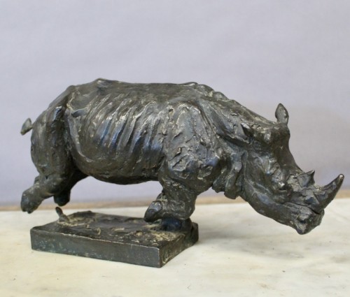 Rhinocéros par Michel Lauricella (1968) - Sculpture Style 