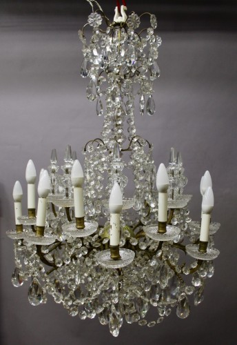 Important Lustre à pampilles à 16 bras de lumière - Jean-Yves Buhard