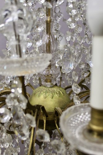 Antiquités - Important Lustre à pampilles à 16 bras de lumière