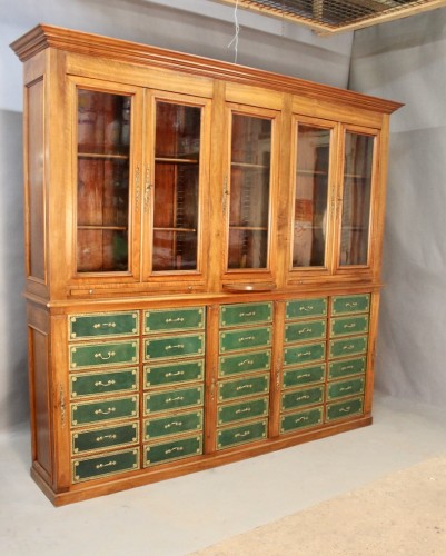 Bibliothèque cartonnier en acajou XIXe - Mobilier Style Restauration - Charles X