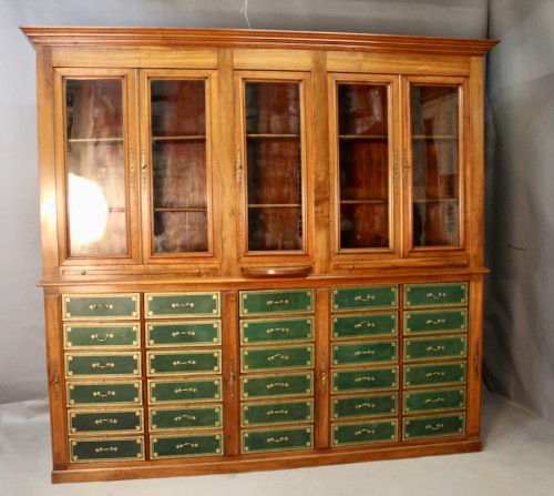 Mobilier Bibliothéque, vitrine - Bibliothèque cartonnier en acajou XIXe