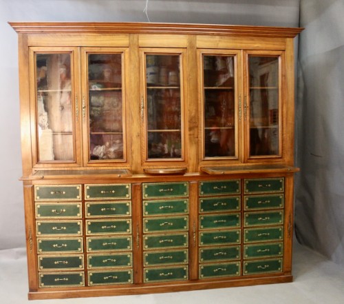 Bibliothèque cartonnier en acajou XIXe - Jean-Yves Buhard