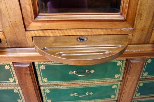 XIXe siècle - Bibliothèque cartonnier en acajou XIXe