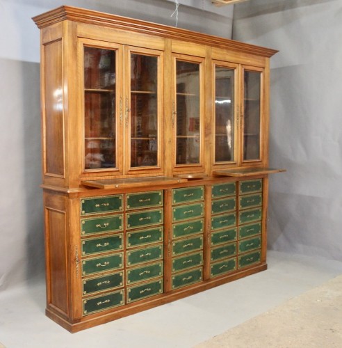 Restauration - Charles X - Bibliothèque cartonnier en acajou XIXe