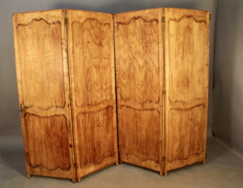 Large Double-sided, Four-panel Cherry Wood Screen - Architectural & Garden Style 
