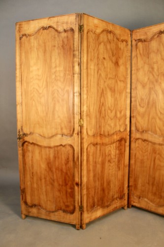 Antiquités - Large Double-sided, Four-panel Cherry Wood Screen