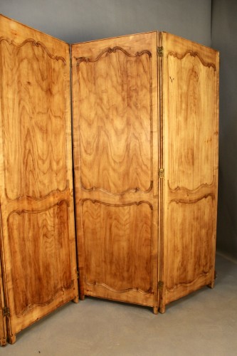 Antiquités - Large Double-sided, Four-panel Cherry Wood Screen