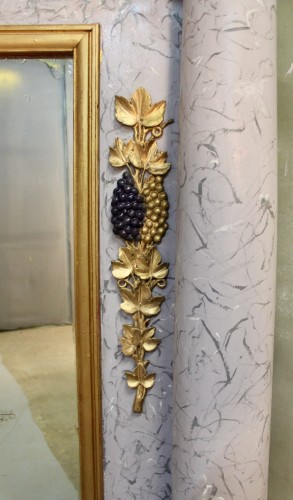 Napoléon III - Paire de grands miroirs Baroques avec frontons de Lugano