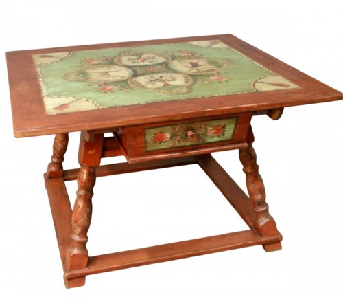 Table de changeur en bois peint XIXe