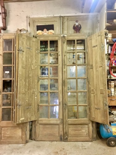 Set Of 3 Pairs Of Castle Doors With Shutters  - Architectural & Garden Style 