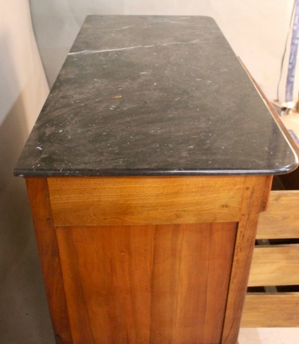 Antiquités - French Restauration Chest Of Drawers In Burr Walnut, Marble Top 
