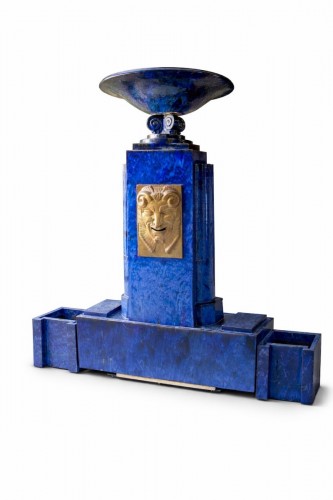 Monumentale fontaine Art déco en céramique vernissée vers 1930, signée E.R - Jean-Yves Buhard