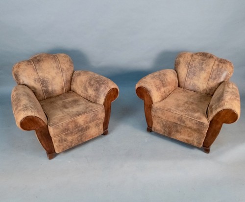 Paire de fauteuils Club Art Deco refaits à neufs - Sièges Style Art Déco