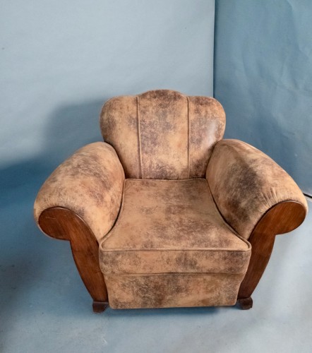 Paire de fauteuils Club Art Deco refaits à neufs - Jean-Yves Buhard