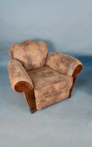 XXe siècle - Paire de fauteuils Club Art Deco refaits à neufs