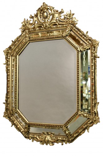 Miroir Napoléon III de forme octogonale à parecloses