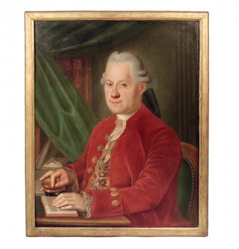 Portrait de noble signé J Hauee 1776
