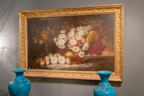 Bouquet de fleurs - École française du XIXe siècle - Tableaux et dessins Style 