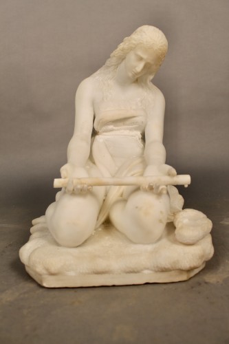Madeleine Pénitente En Marbre De Carrare Par Pugi (1850-1915) - Sculpture Style 