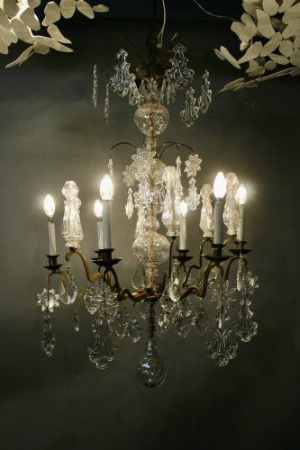 Lustre en cristal, fin XVIIIe début XIXe  - Luminaires Style 