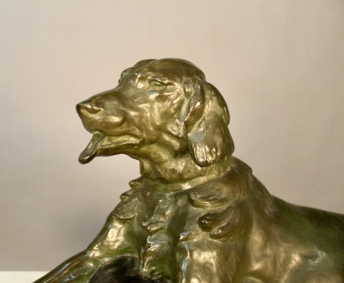 Sculpture Sculpture en Bronze - Epagneul - Jules Edmond Masson (1871-1932)