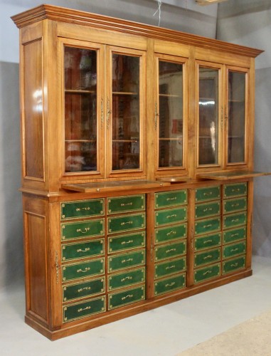 Mobilier Bibliothéque, vitrine - Bibliothèque cartonnier en acajou XIXe