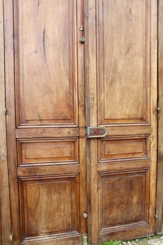 XIXe siècle - Paire de doubles portes en noyer avec cadre, double face XIXe