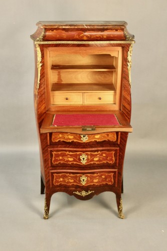 Mobilier Bureau et Secrétaire - Secrétaire de dame marqueté époque Napoléon IIII