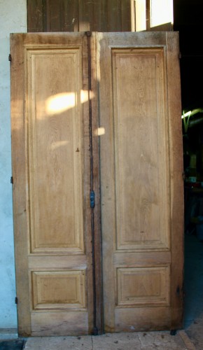 Paire de portes palières en chêne du XIXe siècle - Matériaux & Architecture Style 