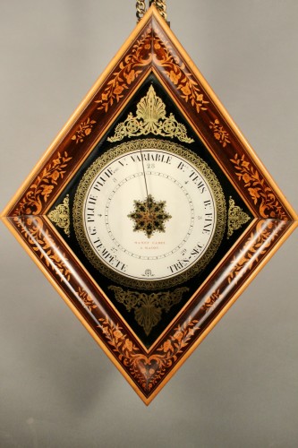 Baromètre d'époque Charles X, en forme de losange - Objet de décoration Style Restauration - Charles X