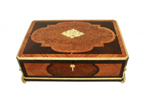 Large writing case inlaid on all sides Napoleon III