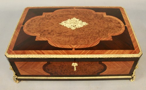 Large writing case inlaid on all sides Napoleon III - Furniture Style Napoléon III