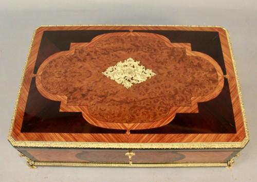 Furniture  - Large writing case inlaid on all sides Napoleon III