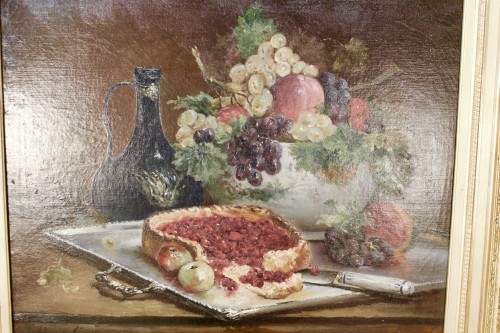 Nature toile aux fruits -  Alfred Brunel de Neuville (1852-1941) - 